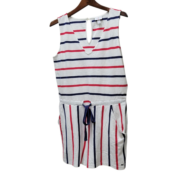 Vineyard Vines Sleeveless Romper Women's Red-White-Blue Stripe Medium - Picture 4 of 9
